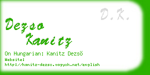 dezso kanitz business card